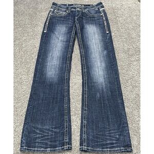 Rock And Roll Riding Jeans Women's Size 25x34 Dark Denim EUC Cowgirl Stitch